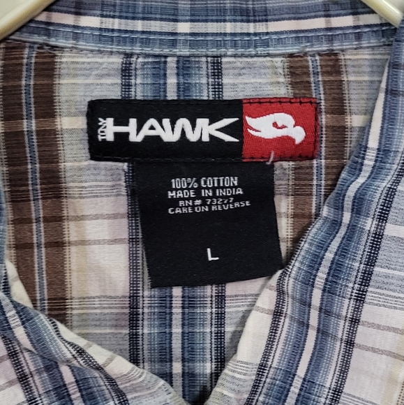 Hawk Men's Embroidered Western Plaid Long Sleeve Snap Button Down Shirt Large - Picture 2 of 6